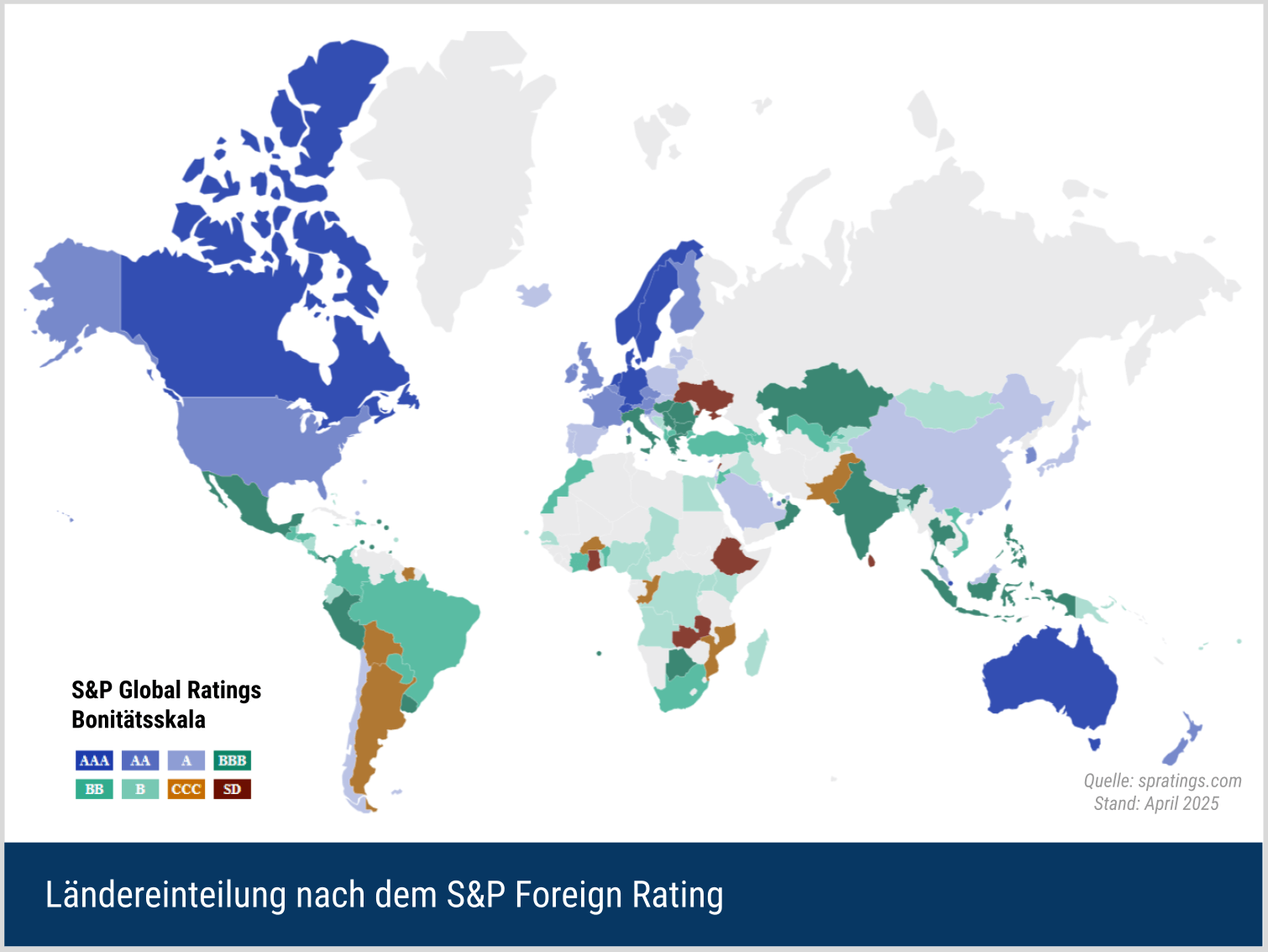 Ländereinteilung nach dem S&P Foreign Rating