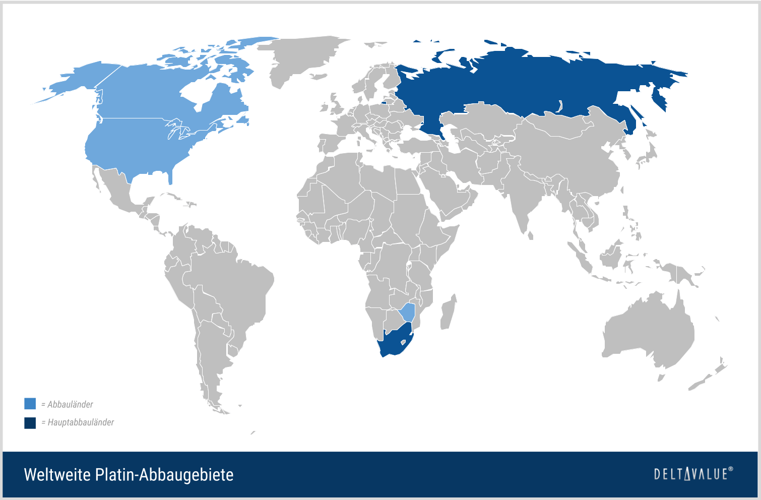 Platin-Abbaugebiete weltweit