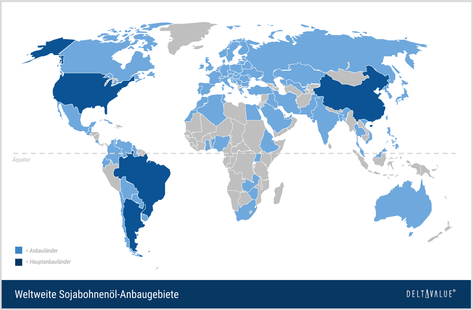 Sojabohnenöl-Anbaugebiete weltweit