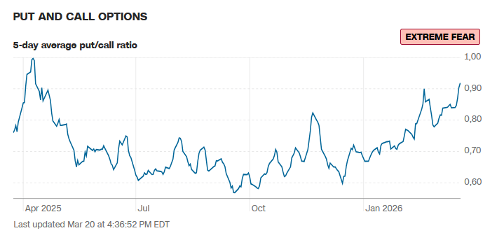 Put and Call Ratio - Teil des Fear and Greed Index