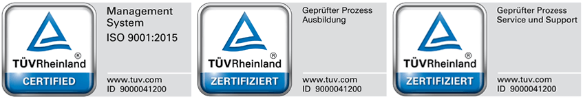 Zertifizierungen nach TÜV-Rheinland