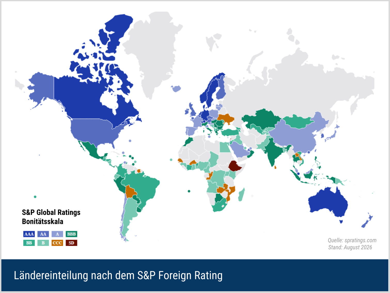 Ländereinteilung nach dem S&P Foreign Rating